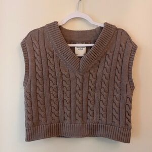 Abercrombie & Fitch Brown V-Neck Sweater Vest